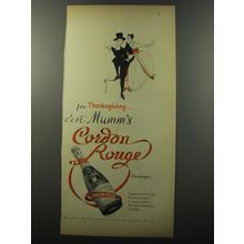 1953 Mumm's Cordon Rouge Champagne Ad - For Thanksgiving c'est Mumm's