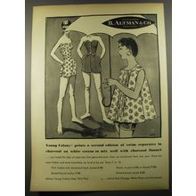 1954 B. Altman Fashion Ad - Young Colony prints swim separates