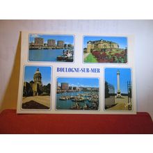 BOULOGNE SUR MER, multiview, FRANCE used postcard 1986 pm #
