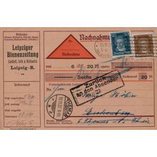 Leipzig German Cash On Delivery Nachnahme Newspaper Postcard