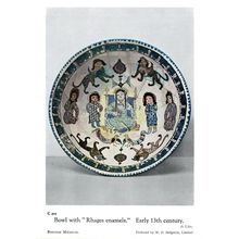 13th Century Antique Dish Pottery With Rhages Enamels Sculpture Postcard