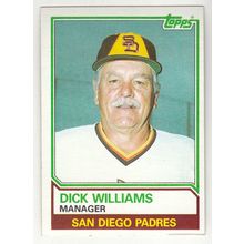 1983 Topps baseball card 366 Dick Williams - Padres