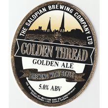 USED PUMP CLIP FRONT - SALOPIAN BREWING COMPANY - GOLDEN THREAD GOLDEN ALE