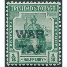 Trinidad & Tobago 1917 ½d deep green War Tax SG183 unused