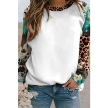 Multicolor Western Tie Dye Mix Animal Print Long Sleeve Top