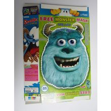 Nestle - Shreddies 2001 Cereal Box Monsters Inc Sulley Mask Never Assembled