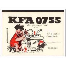 kfa-0755 jim serrano chino calif 1960s cb qsl card vintage postcard