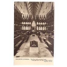 WINCHESTER CATHEDRAL choir stalls & Rufus tomb early 20th c. unused. postcard =