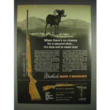 1970 Weatherby Mark V Magnum Rifle Ad - No Second Shot