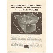 BELL SYSTEM 1937 Teletypewriter Service Inland Container Co vintage ad