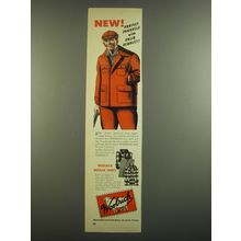 1951 Woolrich Clothing Ad - New! Protect yourself with solid scarlet