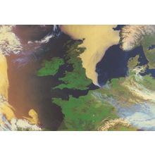 North West Europe From Outer Space Map Astronomy Postcard