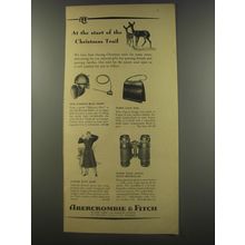 1956 Abercrombie & Fitch Ad - Bull Horn, Town Calf Bag, Jaeger knit robe