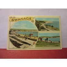 multiview, SWANAGE, DORSET used vintage postcard by Dearden & Wade 1963 pm #