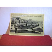 BEACH LAWNS & FOUNTAIN, WESTON-SUPER-MARE, SOMERSET vintage postcard 1947 pm =