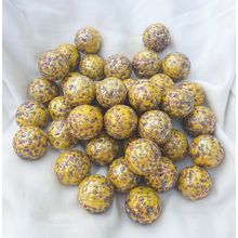 SPINOSAURUS - 12 Beautiful Glass Marbles, Yellow with Brown Speckles, 22mm, New