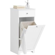 Sobuy Laundry Cabinet Bathroom Tilt-Out Hamper Unit with Drawer Hidden Basket Ch
