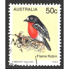 AUSTRALIA 1979: BIRDS DEFINITIVES - 50c FLAME ROBIN USED (G5)