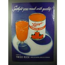 1950 Libby's Tomato Juice Ad - Spotlight Your Meals