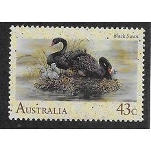 AUS 1991 43c 'BIRDS - BLACK SWAN' FINE USED (EBID68-688)