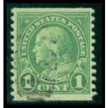 Used 597 1c Benjamin Franklin Just Clears M09650