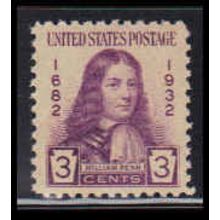 724 3c William Penn Fine MNH O3387