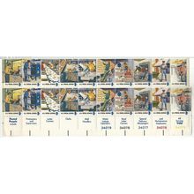 POSTAL WORKERS 20 stamp BLOCK ( 1973 )
