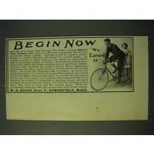 1900 W.G. Baker Baker's Teas, Extracts Ad - Begin Now We Earned It