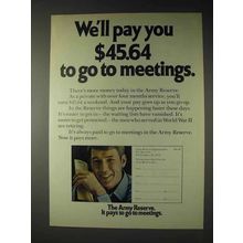 1973 U.S. Army Reserve Ad - Pay To Go To Meetings