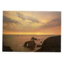 SUNSET, LAND'S END, CORNWALL. unused vintage postcard 1972 by J.Arthur Dixon =