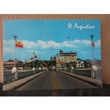 BRIDGE OF LIONS, ST. AUGUSTINE, , FLORIDA, USA used postcard 1987 pm #