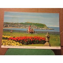 SOUTH BAY & CASTLE HILL SCARBOROUGH, YORKSHIRE used postcard by Dennis 1975 pm =