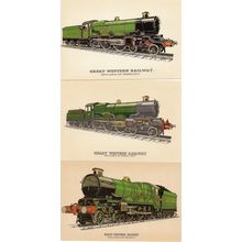 Great Western GWR Railway Castle Class 4079 7029 4073 Train 3x Postcard s