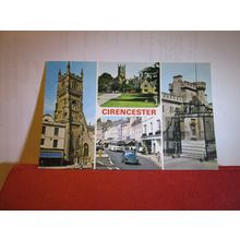 multiview, CIRENCESTER, GLOUCESTERSHIRE used postcard by E T W. Dennis =