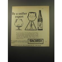 1959 Bacardi Rum Ad - Be a snifter expert