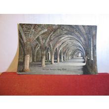 THE CRYPT, FOUNTAINS ABBEY, RIPON, YORKSHIRE. unused vintage postcard =