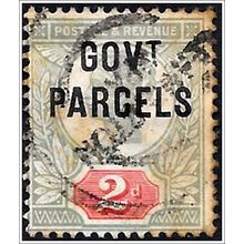 1891 Postage Stamps Overprinted "GOVT PARCELS - 2d Used (as picture Toned) C2-2