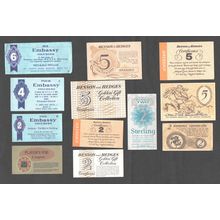 12 x Different British Vintage Cigarette Coupons / Vouchers / Certificates