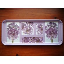 Melamine Sandwich Tray/Serving Tray, L'Esprit Nature, Purple Alliums, Floral VGC