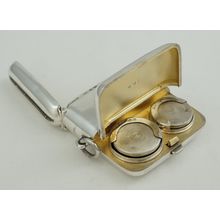 2 ¼" Vesta Cum Double Sovereign Case, Silver Gilt, Birmingham 1897, CS*FD, 70g.