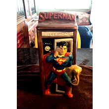 Old Cookie Jar California Original Superman In Telephone Both 13 1/4" Tall 1978