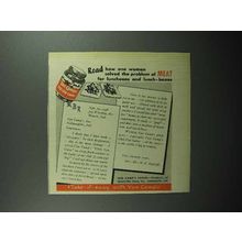 1947 Van Camp's Chile Con Carne Ad - Problem of Meat