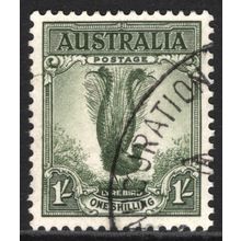 AUSTRALIA 1937/56: ZOOLOGICAL DEFINITIVES - 1/- LYREBIRD USED (G5)