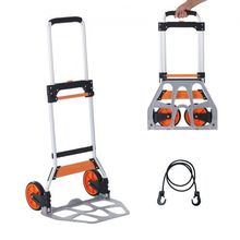 Folding Hand Truck, 275 lbs Load Capacity, Aluminum Portable Cart, Convertib...