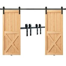 8FT Sliding Barn Door Hardware Kit, 330LBS Heavy Duty Barn Door Track Kit fo...