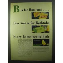 1931 Bon Ami Cleanser Ad - Is For Bathtubs