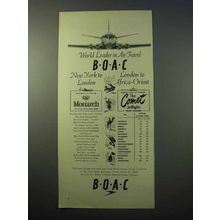 1952 BOAC Airlines Ad - World Leader in Air Travel