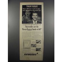 1952 Kaywoodie Pipes Ad - Throat Rough?