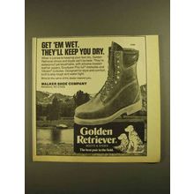 1979 Walker Shoe Golden Retriever Boots & Shoes Ad