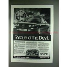 1984 Alfa Romeo Sprint Car Ad - Torque of the Devil!!